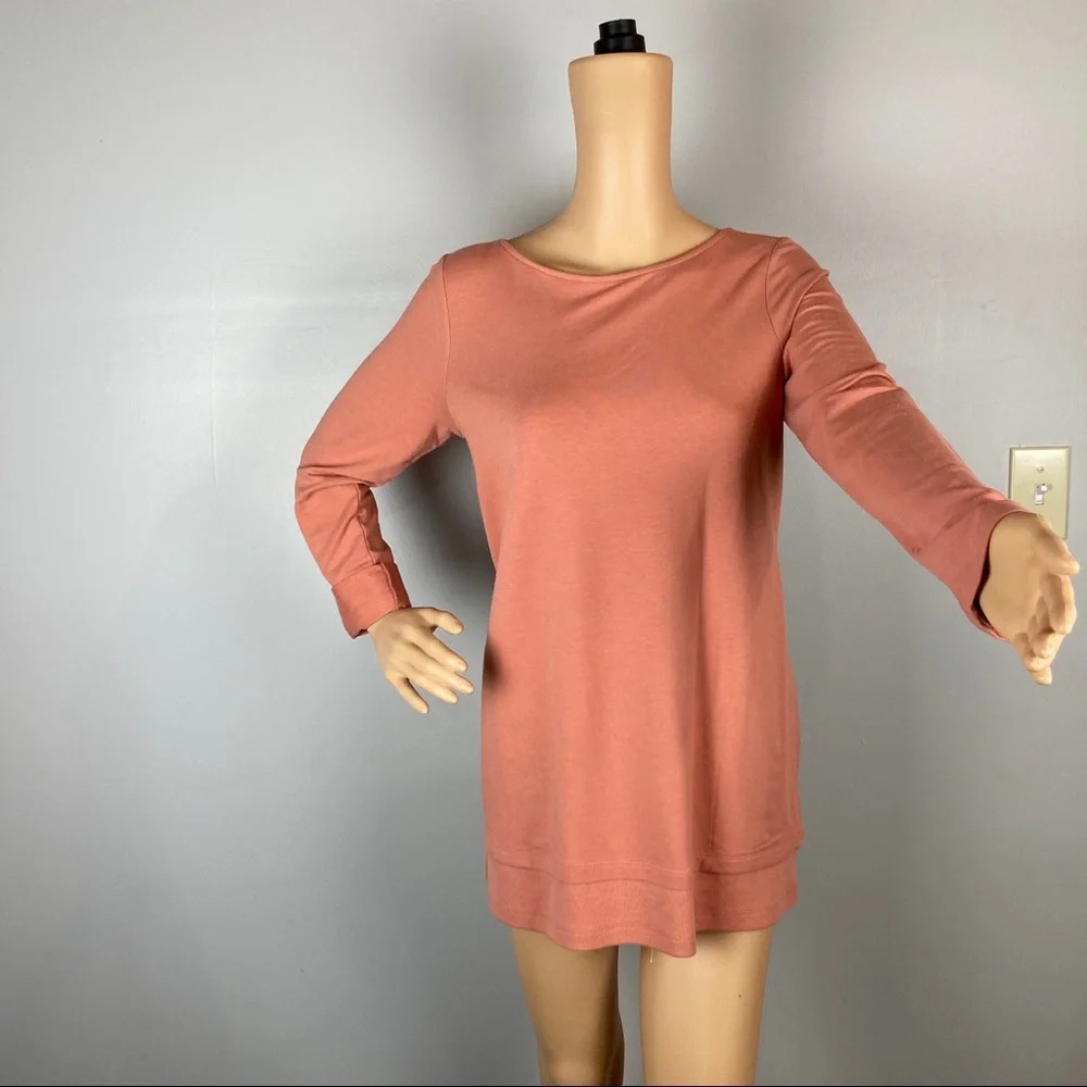 Pure Jill Womens Small Long Sleeve Soft Touch Tunic, Pockets, Mock bottom layer